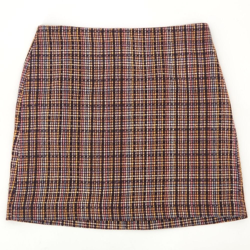 Loft Plaid Tweed Skirt Size 10 Colorful Office Work Career Academia Professional